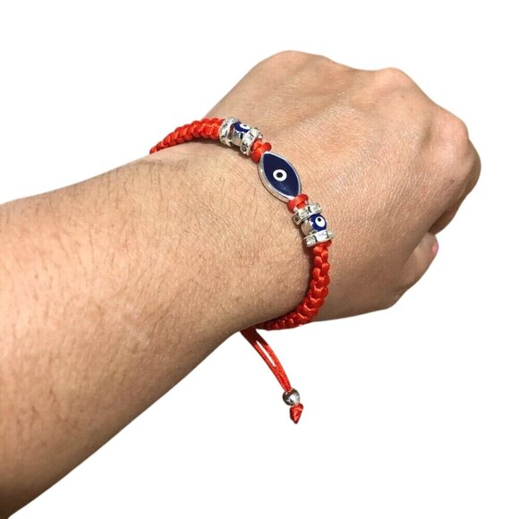 Evil Eye Red String Adjustable Bracelet.Pulsera Ojito Buena Suerte -Protección - Picture 6 of 6